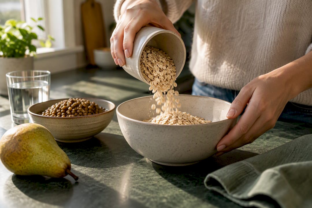Whole foods arranged for daily fibre planning