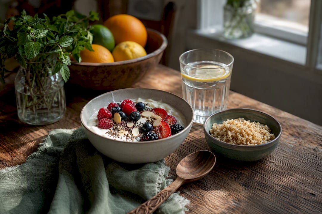 Protein and fiber rich breakfast bowl