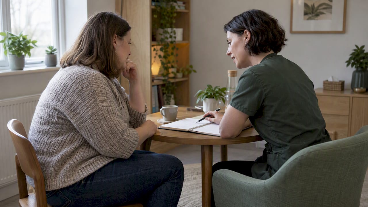 Nutrition practitioner reviewing client progress