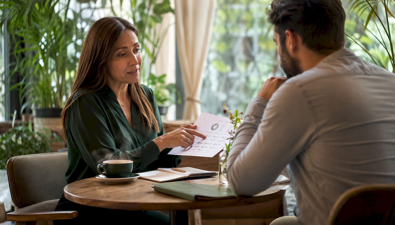 Nutritionist explaining personalised plan to client
