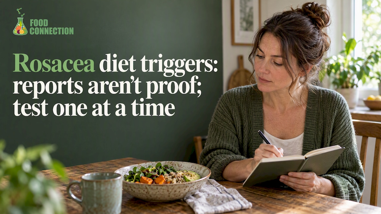 Woman recording a rosacea food diary