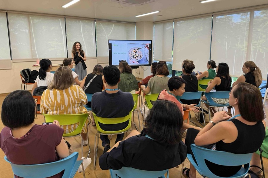 Nutrition therapy workshop at Nexus school, community talk